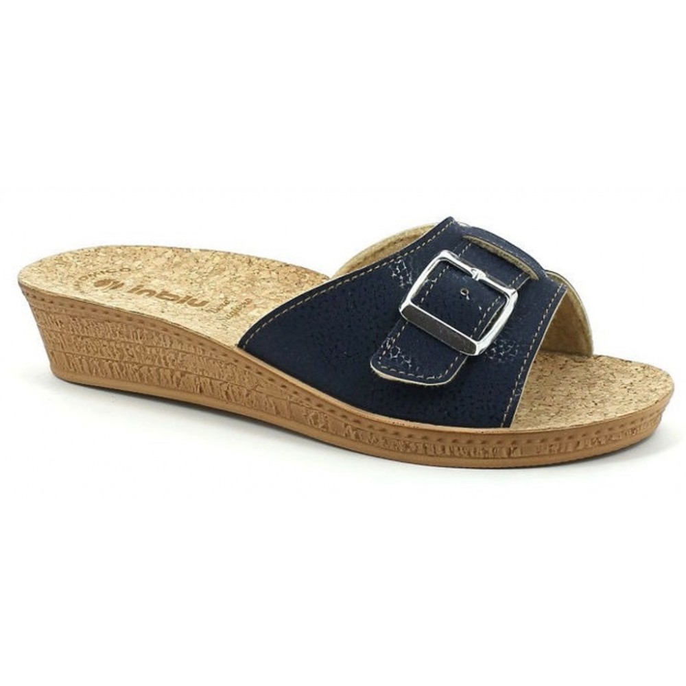 inblu Ciabatte Pantofole Aperte Donna MOD. DI68 Fibbia Blu Linea Benessere