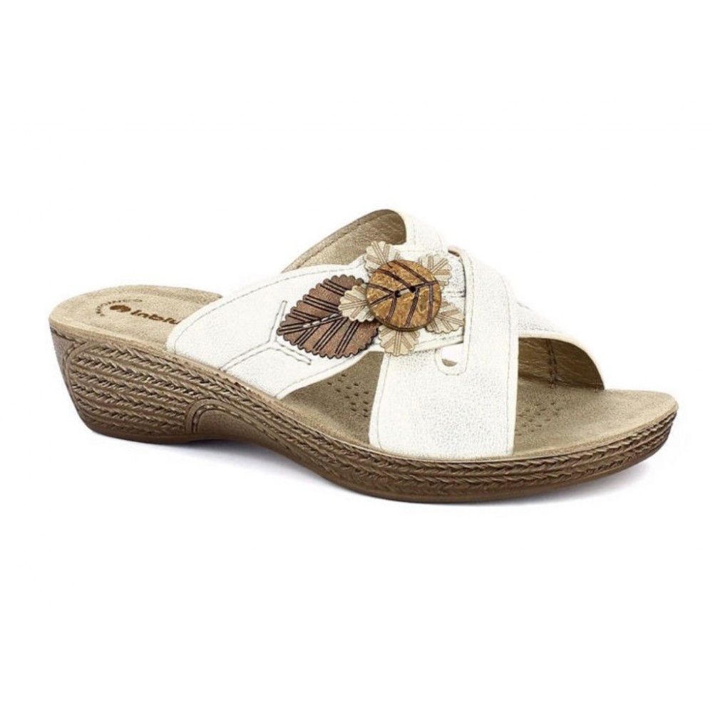 inblu Scalzati, Ciabatte Zeppa Donna Art. GL-30 BIANCO Linea Benessere