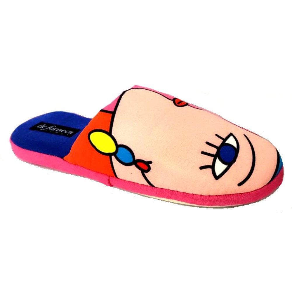 de fonseca WOMEN SLIPPERS Pantofole Donna Cotone PRIMAVERA ESTATE DE ROMA TOP E W614 (FANTASIA BLU, 36/37, numeric_36