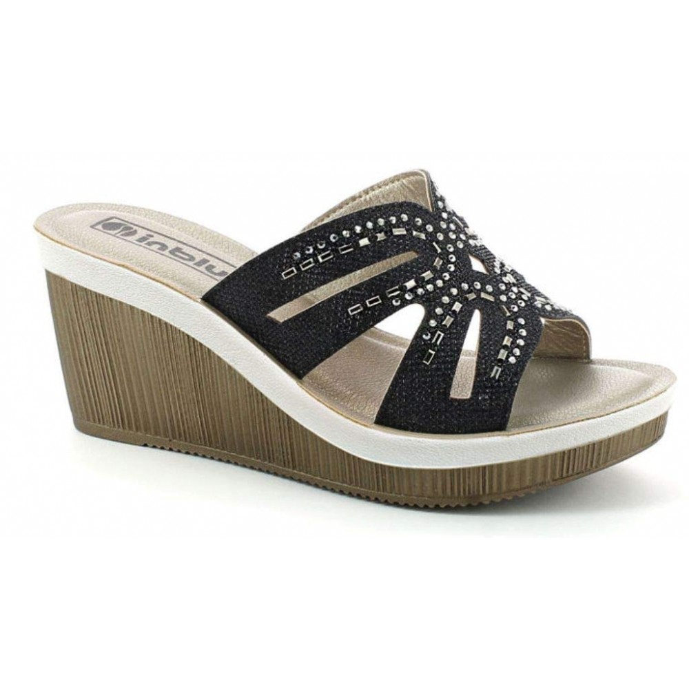 sandali con zeppa inblu